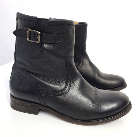 Frye Shoes - FRYE Pippa Back Zip Shorts Boots Leather Black